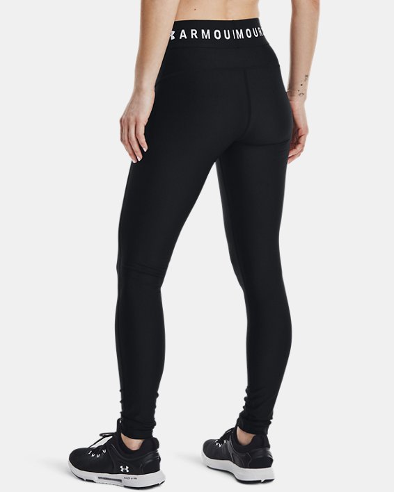 Women's HeatGear® Armour Branded WB Full-Length Leggings, Black, pdpMainDesktop image number 2